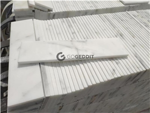 Carrara White Marble Subway Wall Tile Honed 4x12