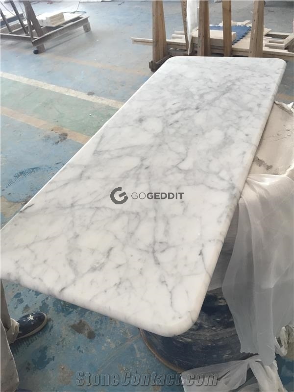 Carrera White Rectangle Marble Dining Table Top from China -  