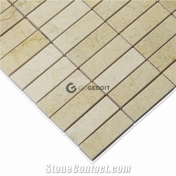 Crema Marfil 1x3 Linear Strip Marble Mosaic Tile