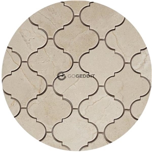 Crema Marfil Arabesque Marble Lantern Mosaic