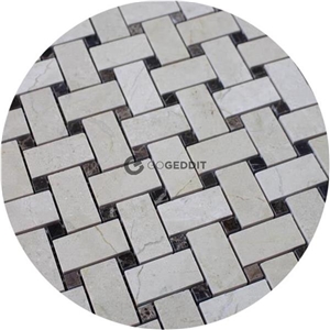 Crema Marfil Marble 2x3 Basketweave Mosaic Tile
