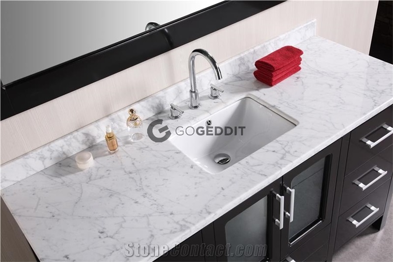 Italy White Carrara Marble Bathroom Vanity Top