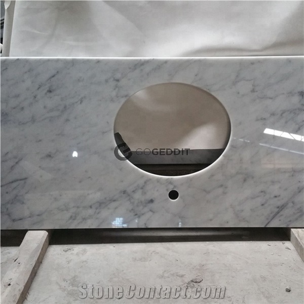 Italy White Carrara Marble Bathroom Vanity Top