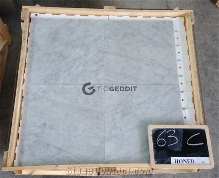 Polished Carrara White Marble Floor Tile 12x12