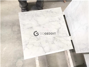 White Carrara Marble Tile 24x24 Honed