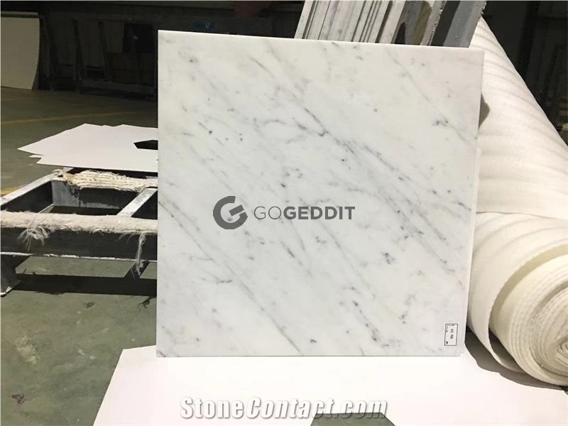 White Carrara Marble Tile 24x24 Honed