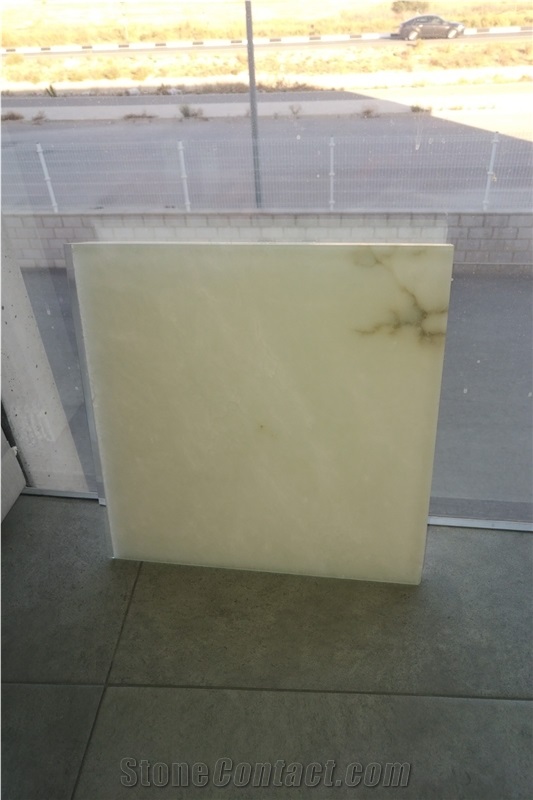 Alabaster with Glass Composite Stone Panels