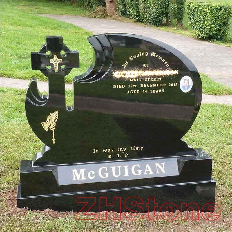 Bahama Blue Granite Cross Engraving Monument from China - StoneContact.com