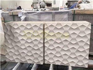 Baiyulan Marble Cnc Carving Tile Wave Design