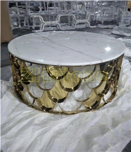 Calacatta Carrara White Marble Table Simple Design