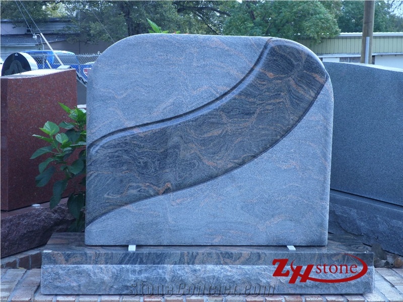 Chinese Style Temple Sunset Red Granite Monument