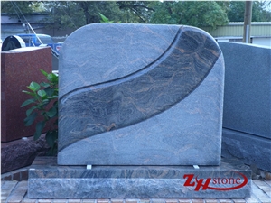 Chinese Style Temple Sunset Red Granite Monument
