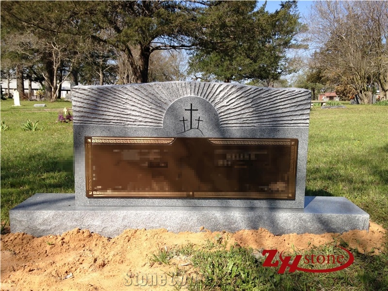 Cross&Scarf Design G664 Granite Upright Headstone