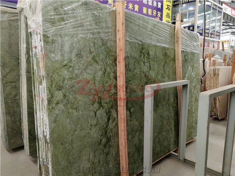 Dandong Green Marble Slabs, Green Agate Marble Tiles