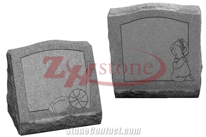 G654 Pandang Black Granite Bear Headstone