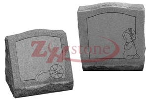 G654 Pandang Black Granite Bear Headstone