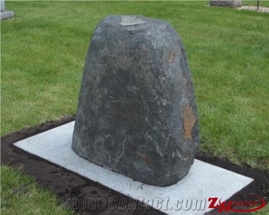 Grey Granite Square Head&Polygon Base Monument