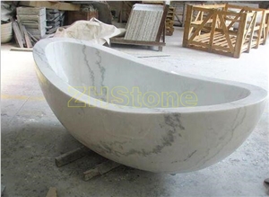 Guangxi White Marble Bathtub for Bathroom