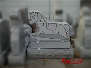 Hobby Horse Design Grey Granite Single Monument