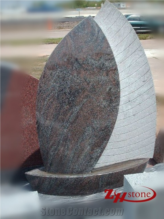 India Red Granite Pentagon Design Monuments