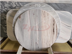Palissandro Bianco Marble Round Table Top Design