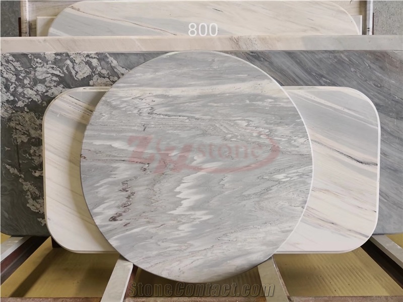 Palissandro Bianco Marble Round Table Top Design