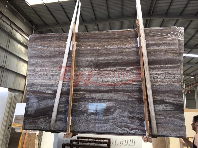 Persian Silver Travertine Slabs for Wall Covering