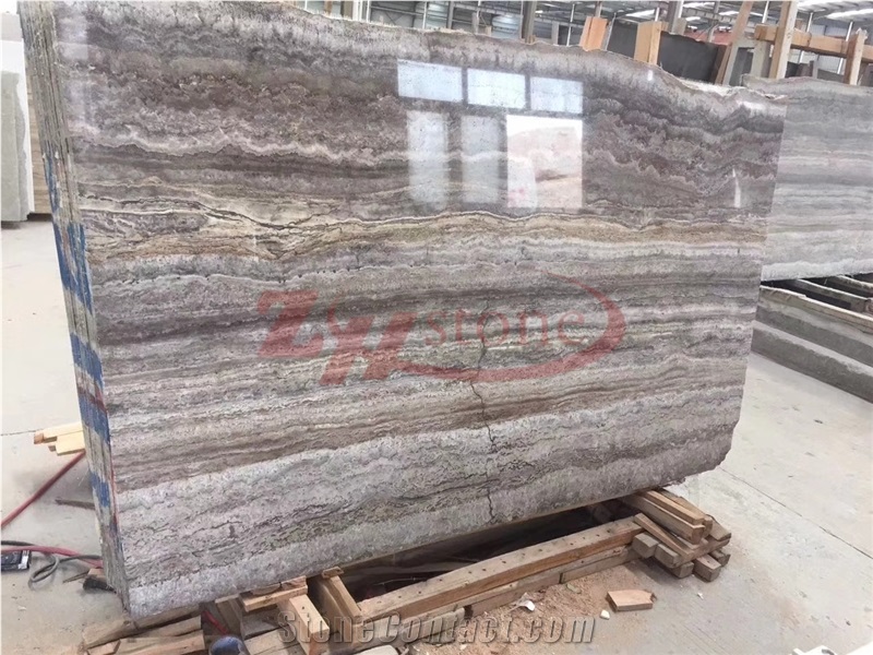 Persian Silver Travertine Slabs for Wall Covering