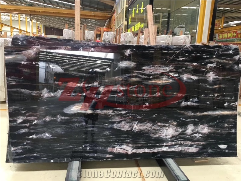 Seawave Black Marble, Smoky Black Marb Slabs