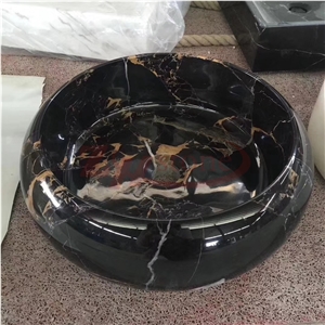 Silver Dragon Marble Round Basin on Vanit Top