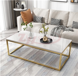 Star White Marble Tabletop with Black Leg