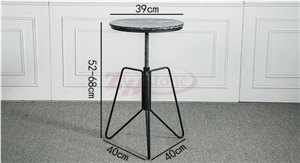 Star White Marble Tabletop with Black Leg
