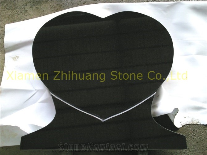 Wing Design Shanxi Black Granite Heart Monument