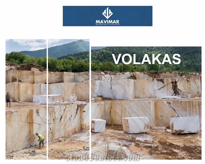 Volakas White Marble Slabs, Tiles from Own Quarry