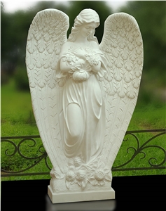 Hunan White Marble Angel Sculptured Monument