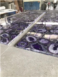 Backlit Amethyst Gemstone Purple Agate Stone Tiles
