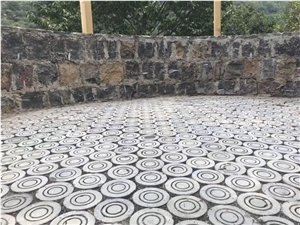Black Granite Flooring Pattern Cube Stone