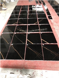 Black Marble Black Golden Marble Flooring Tile