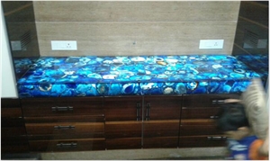 Blue Agate Counter Top Reception Bar Top,Commercial Counter