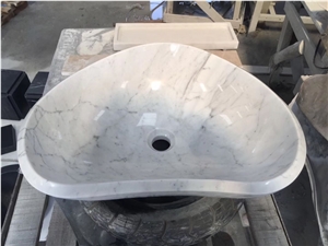 Carrara White Marble Sink Wash Basin Vessel Love
