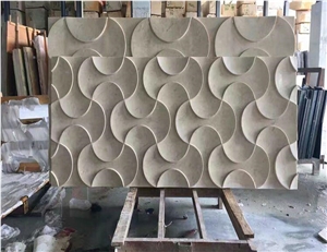 Carving Wave Marble Art Works 3d Cream Pinta Panel