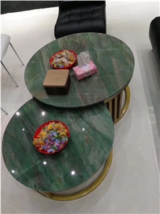 Custom Design Green Botanic Quartzite Round Tables