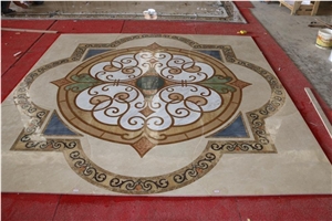 Customized Water Jet Marble Medallion for Lobby