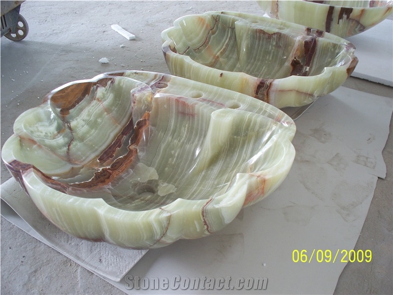 Green Onyx Shell Sink Shell Wash Basin