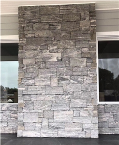 Grey Wood Granite Wall Cladding Stone