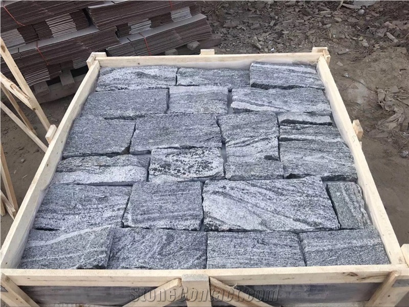 Grey Wood Granite Wall Cladding Stone