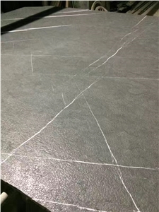 Leathered Grey Marble Pietra Grey Slab for Wall