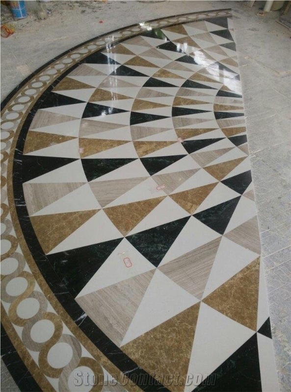 Lobby Flooring Marble Medallion Inlay Pattern