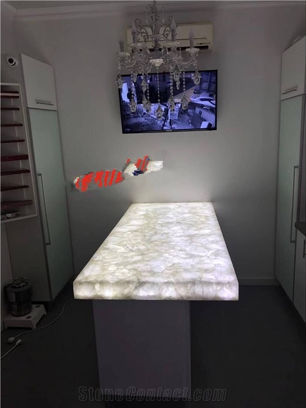Luxury Agate Backlit Table Top Coffee Table Office