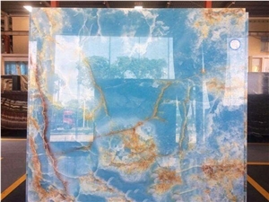 Natural Blue Onyx Tv Background Wall Decoration